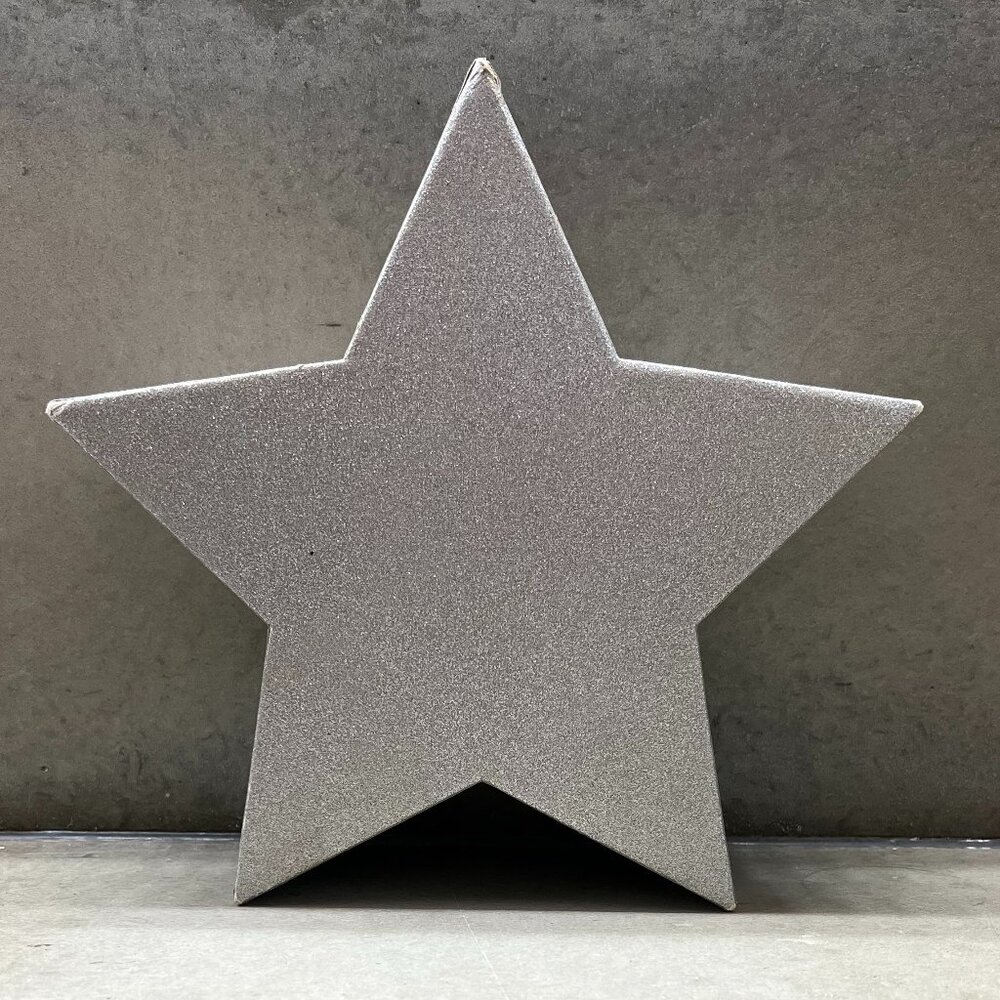 Vtg. LUSH Silver Sparkle Christmas Star Empty Gift Box: Reuse/Display, Box #1